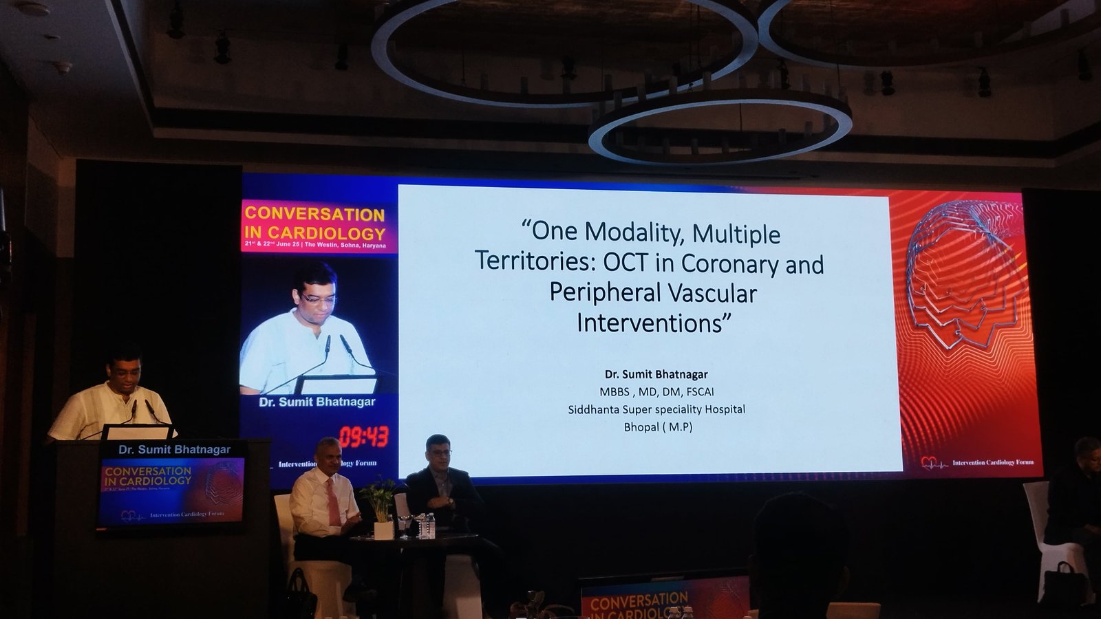 Dr. Sumit Bhatnagar presenting OCT in coronary and peripheral vascular interventions