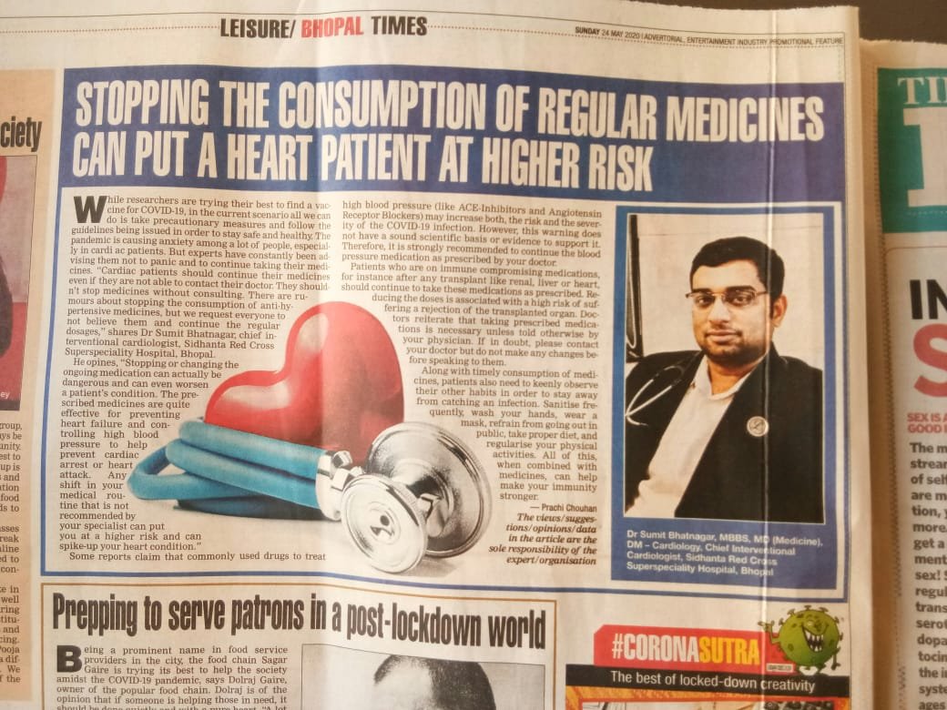 Newspaper article on medicine adherence and heart risk